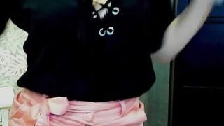 Busty German MILF posing and flashing breasts on webcam