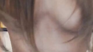 Having fun fingering her pussy and sucking dildo