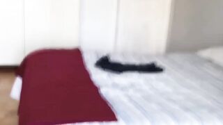 Latino twink facialized after sucking and riding raw dick