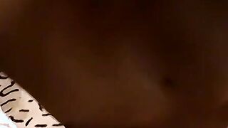 Nasty black dude sits his big butt on a giant white pecker