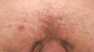 Hairy mature stud tugs on his dick and explodes with jizz