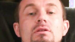 Hairy mature stud tugs on his dick and explodes with jizz