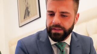 Classy gay chokes on massive dick before being analrammed