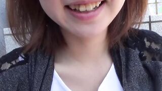 Tiny Japanese redhead gives BJ and tastes cum