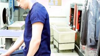 The intern is caught playing with his bosss suit