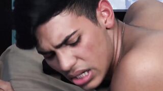 Youthful latino stepson blows dick and gets without any protection