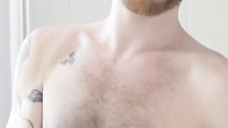 Confident perfect person strokes large dick hard solo cumshot