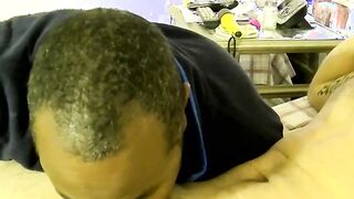 Mature Duncan Dixxx gets cock blown by two handsome guys