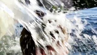 After going swimming blonde twinky strokes his cock