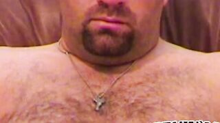 Fat gay dude wanks hard cock and lets us in on the action