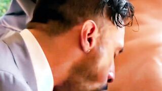 Hard anal with hairy executive hunk after he gives a nice BJ