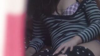 Hidden Japanese girl plays with her beautiful shaved pussy