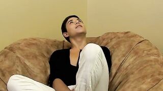 Teenage twinkle tugs at his hard boner revealing butthole