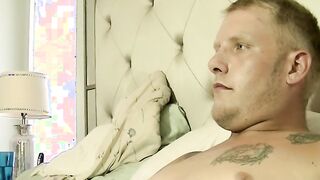 Horny tattooed Tatt gets cock sucked and does solo show