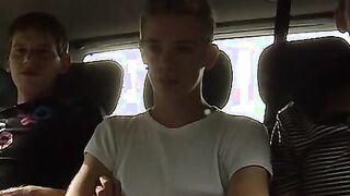 Three young twinks suck each others cocks and bareback