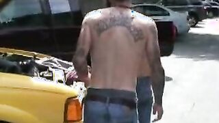 Hairy studs fix a car and end up rawfucking deep and hard Hoe 2