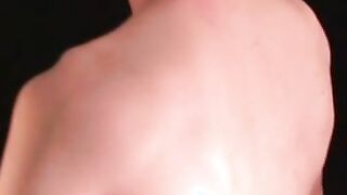 Rough gay shows off his body and big cock while masturbating