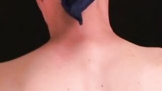 Rough gay shows off his body and big cock while masturbating