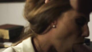 Horny brunette anal fucked cowgirl style after an intense BJ