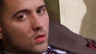 Hardcore anal with two men in very elegant expensive suits