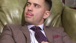 Hardcore anal with two men in very elegant expensive suits
