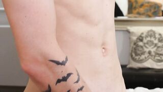 Dreamy Tatted twink Bert Kuna hot solo big dick wanking