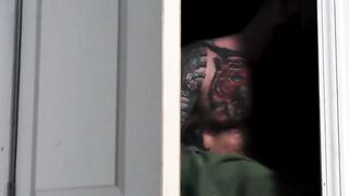 Inked daddy discovers stepson watching pornography and drills him