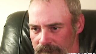 Sexy jerk off session with bearded old dude showing off