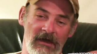 Sexy jerk off session with bearded old dude showing off Hoe 2