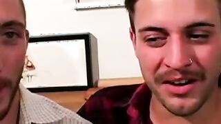 Twink analrammed hard after sucking cock in classic video
