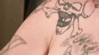 Amateur shoots a load in his hand after solo masturbation