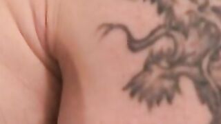 Amateur shoots a load in his hand after solo masturbation
