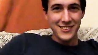 Young amateur teases with his slim body and jerks off rough