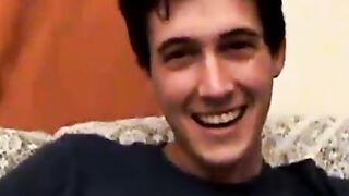 Young amateur teases with his slim body and jerks off rough