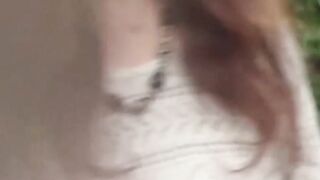 Voluptuous Japanese is pulling down her panties and peeing