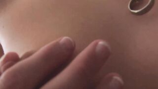 Sexy teen Kenna James arousing her sultry body while wearing a denim shirt