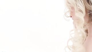 Luscious blonde Jessica Blank getting seductive and horny with herself