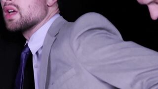 Gorgeous Drew Dixon decked up in a suit and tie gave a fierce bareback