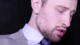 Gorgeous Drew Dixon decked up in a suit and tie gave a fierce bareback