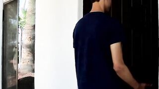 Cute twink deepthroats his friend and takes it bareback fuck
