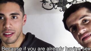 Cute Latino couple getting married just before POV facial