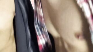 Cute Latino couple getting married just before POV facial
