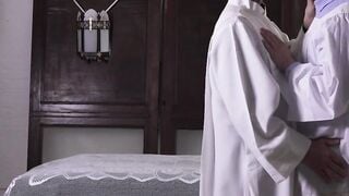 Holy father gets horny while supervising altar training