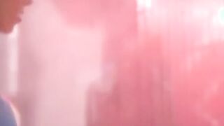 Playing with latex masks and dominatrix lesbian play