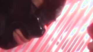 Playing with latex masks and dominatrix lesbian play