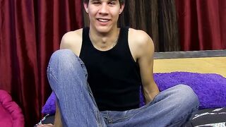Horny young man talks about porn and plays with his cock