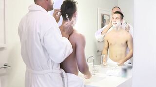 Hung daddy treats stepson with cock during his most memorable shave