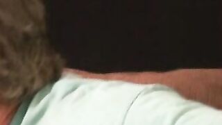 Older stud jerks himself off to orgasm after an interview