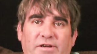 Older stud jerks himself off to orgasm after an interview Hoe 2