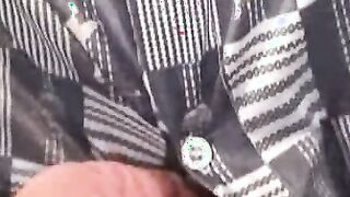 Mature amateur teased and fondled before stroking his cock